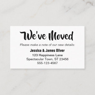 Simple Bold Typography "We've Moved" Card