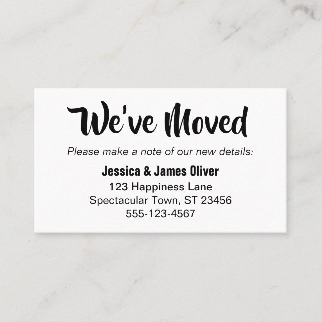 Simple Bold Typography "We've Moved" Card (Front)