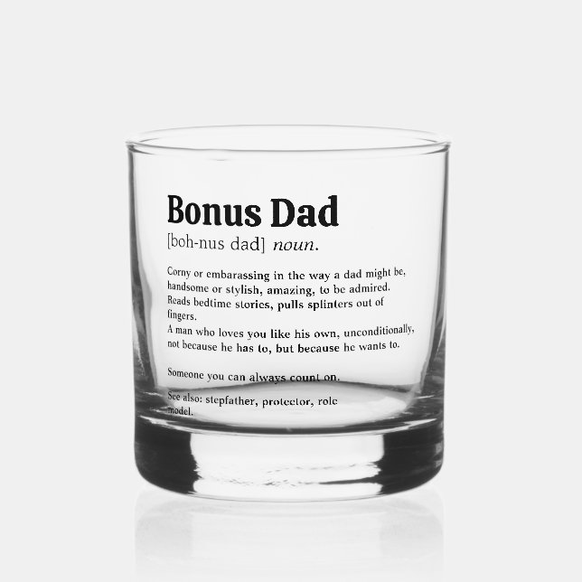 Simple Bonus Dad Definition Whiskey Glass (Front)