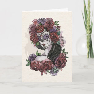 Simple Boo-tiful Dia de los Muertos Greeting Card