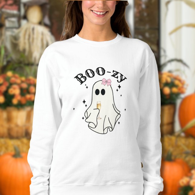 Simple Boo-zy Drinking Cute Ghosts Halloween Sweatshirt (Simple Boo-zy Drinking Cute Ghosts Halloween sweatshirt)