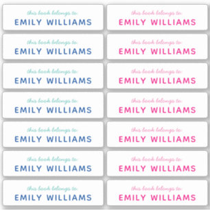 Simple Book Nameplate Name