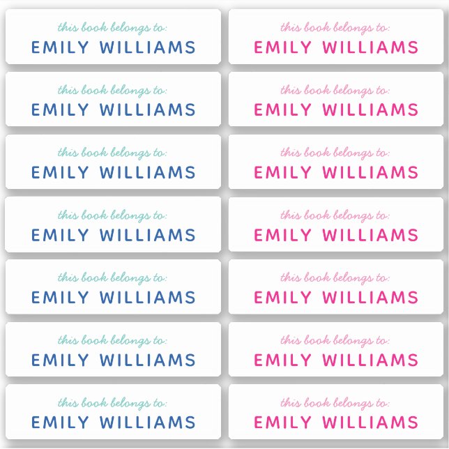 Simple Book Nameplate Name (Front)