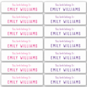 Simple Book Nameplate Name Sticker