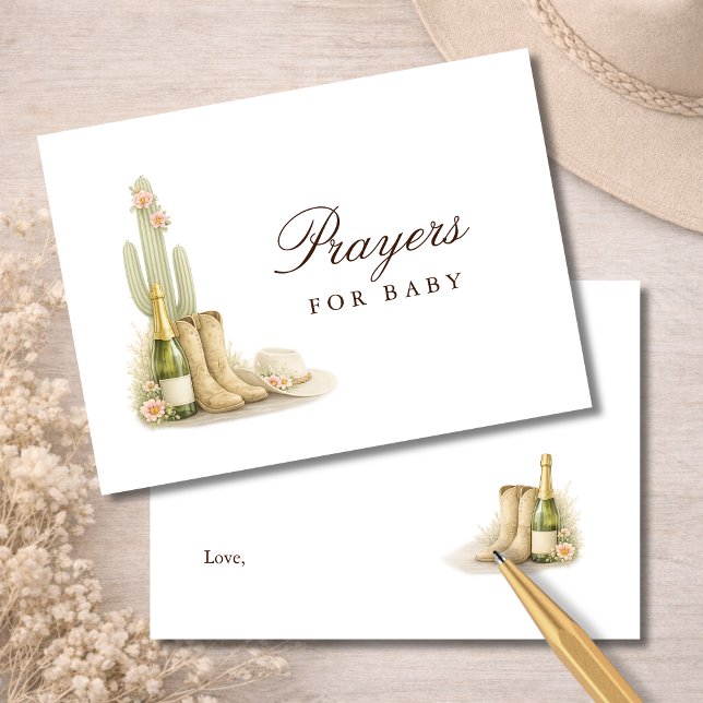 Simple Boots & Bubbles Western Prayers for Baby Enclosure Card (Creator Uploaded)