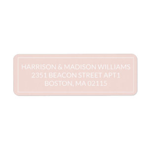Simple Border blush pink white Return Address