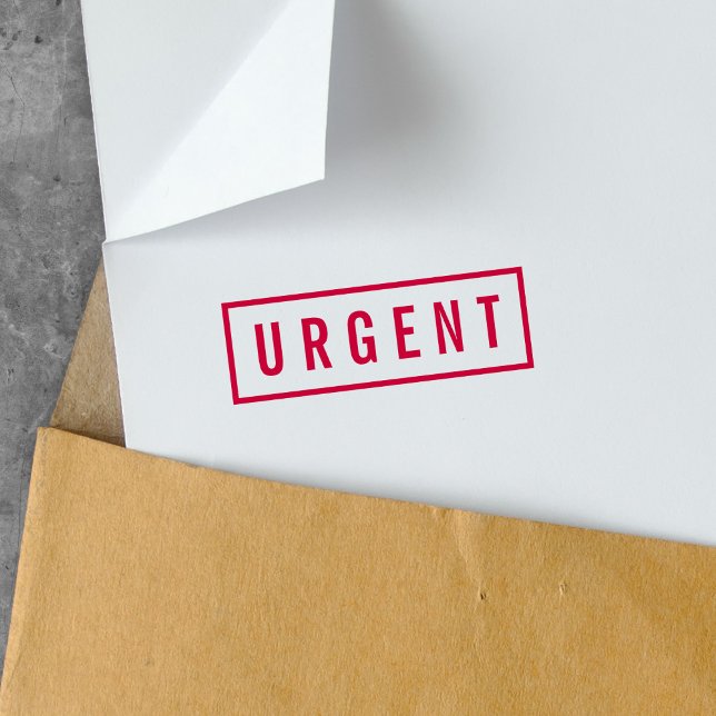 Simple Border Bold Red Urgent Self-inking Stamp (Creator Uploaded)