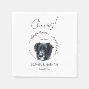 Simple Border Collie Dog Wedding Cocktail Napkins