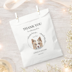 Simple Border Collie Wedding Thank You Favour Bag