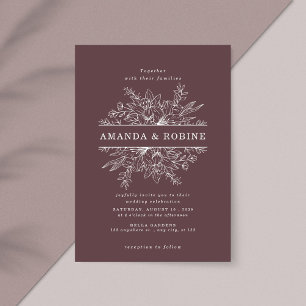 Simple Border Flower Elegant and Modern Wedding Invitation