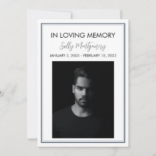 Simple border funeral program invitation