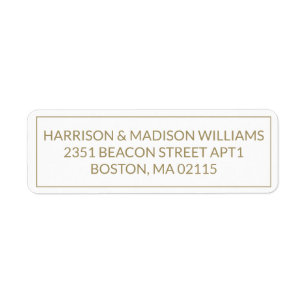 Simple Border gold white Return Address 
