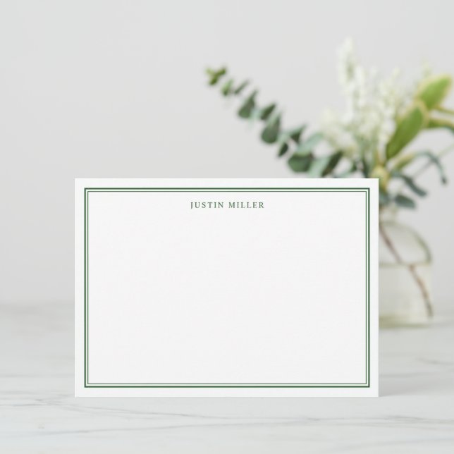 Simple Border Green Medium Personalised Card (Standing Front)