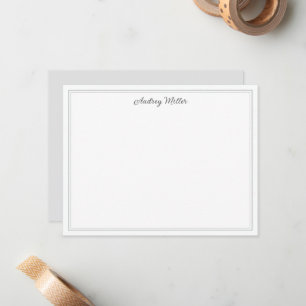 Simple Border Grey Script Personalised Card