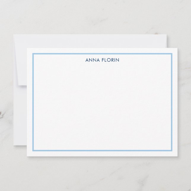 Simple Border Light Blue Note Card (Front)