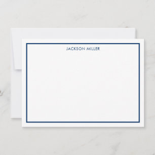 Simple Border Navy Thank You Card