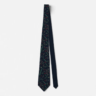 Simple Botanical Berries Christmas Pattern Tie