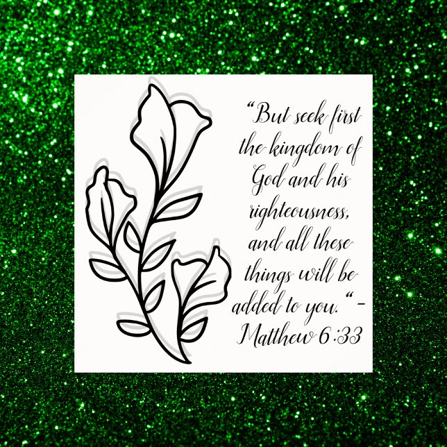 Simple Botanical Black and White Bible Verse | Poster (Creator Uploaded)