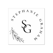 Simple Botanical Branch Wedding Monogram Initials