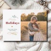 Simple Botanical Christmas 1 Photo Holiday