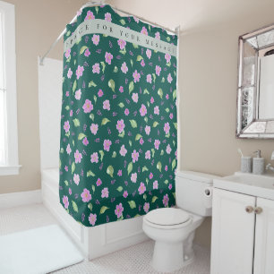 Simple Botanical Floral Pattern Shower Curtain