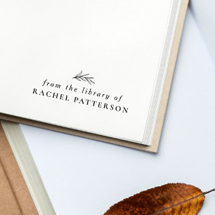 Simple Botanical From The Library Of Custom Name Self-inking Stamp