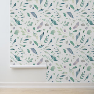 Simple Botanical Leaf Pattern Wallpaper