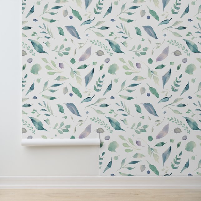 Simple Botanical Leaf Pattern Wallpaper (Application)