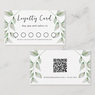 Simple Botanical QR Code Loyalty Card