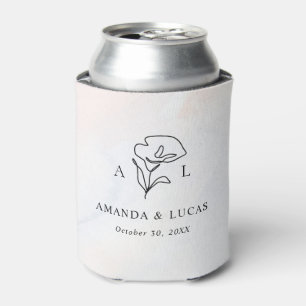 Simple Botanical Rustic Wedding Can Cooler