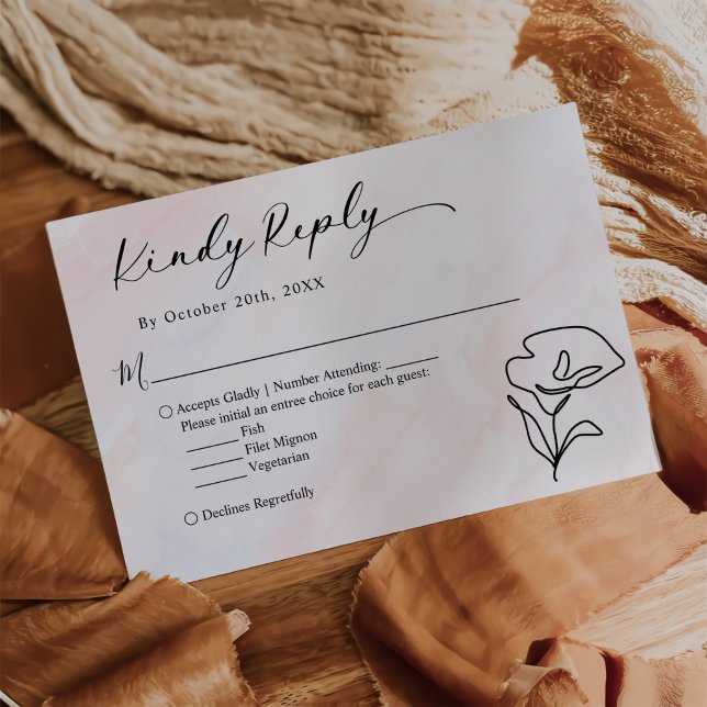 Simple Botanical Rustic Wedding RSVP Card (Creator Uploaded)