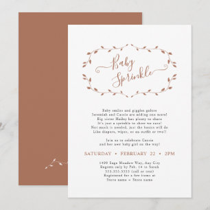 Simple Botanical Terra Cotta Baby Sprinkle Invitation