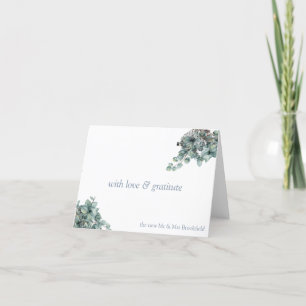 Simple Botanical Wedding Thank You New Mr Mrs Card