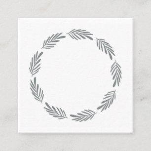 Simple botanical wreath of plants on white backgro discount card