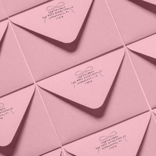 Simple Bow and Antique Serif Address Self-inking Stamp