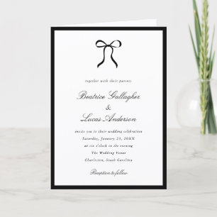 Simple Bow Classic Wedding Invitation