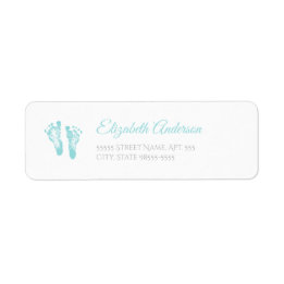 Simple Boy Baby Shower Precious Blue Footprints