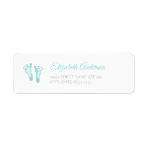 Simple Boy Baby Shower Precious Blue Footprints