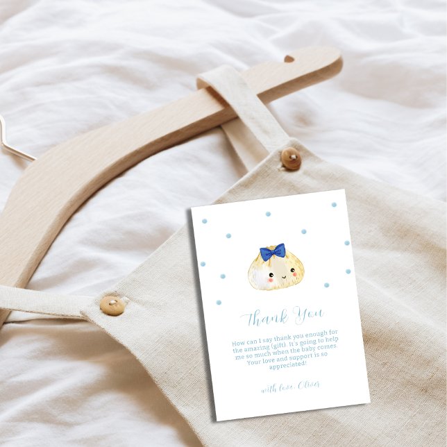 Simple Boy Little Dumpling Baby Shower  Thank You Card (Simple Boy Little Dumpling Baby Shower Thank You Card)