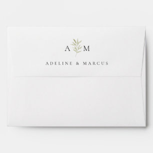 Simple Branch Monogram Wedding  Envelope