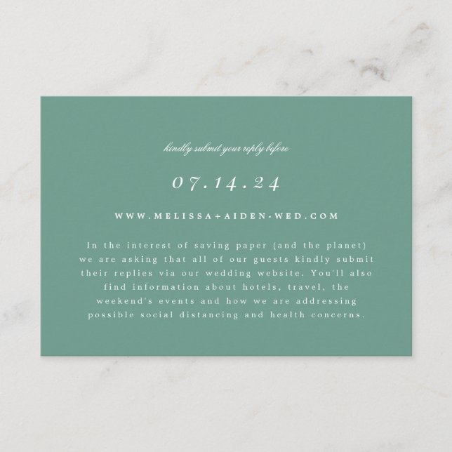 Simple Branch Wedding Online RSVP and Info Card (Front)