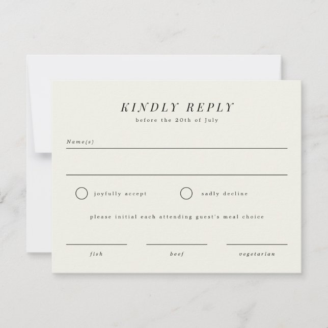 Simple Branch Wedding RSVP Reply Card (Front)