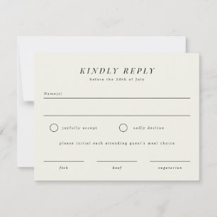 Simple Branch Wedding RSVP Reply Card