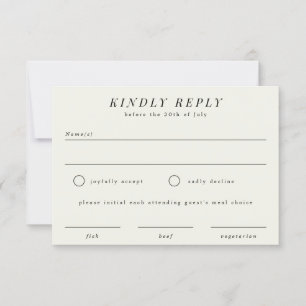 Simple Branch Wedding RSVP Reply Card