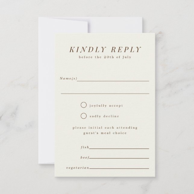 Simple Branch Wedding RSVP Reply Card (Front)
