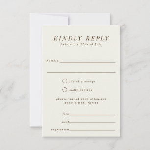 Simple Branch Wedding RSVP Reply Card