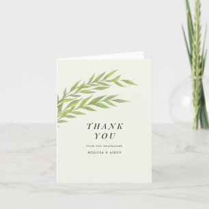 Simple Branch Wedding Thank You Note