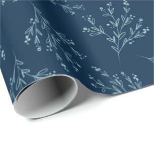 Simple Branches Fall Colour Palette   Oxford Blue Wrapping Paper