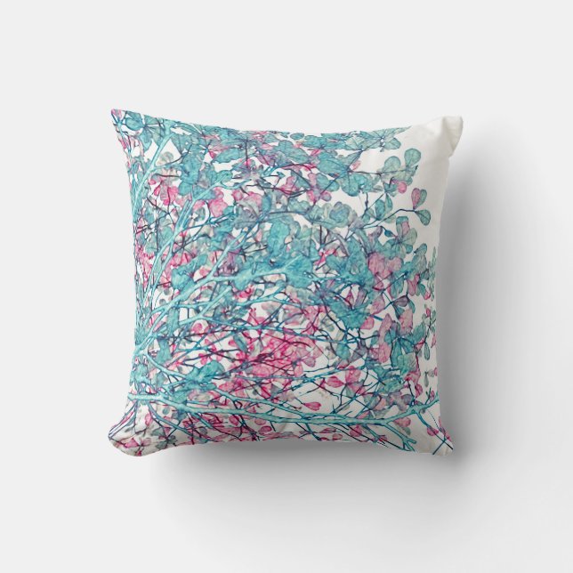 Simple Branches Leaves Hand-painted | Throw Pillow (Front)