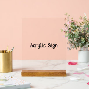 Simple Brand Promotion 8" x 10" Wood Block Acrylic Sign